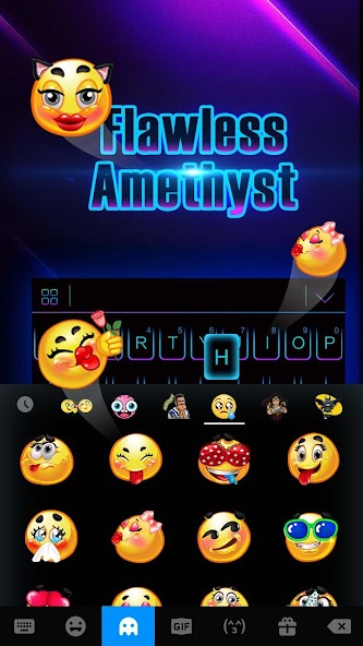 Black Neon 3D Keyboard Theme