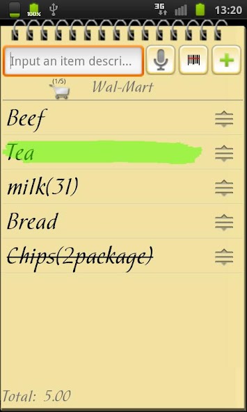 Shopping List