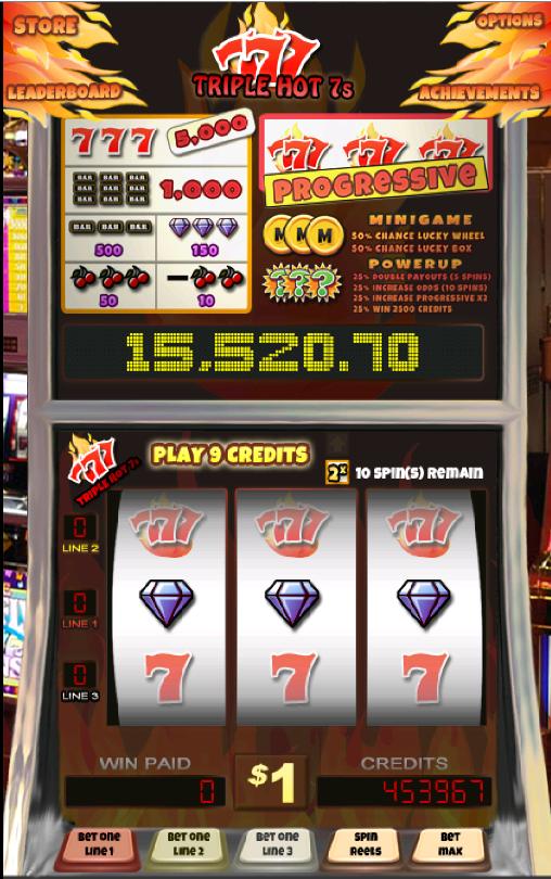 Triple Hot 7s Slot Machine