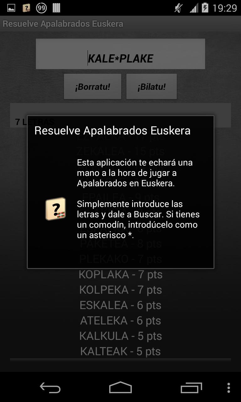 Resuelve Apalabrados Euskera