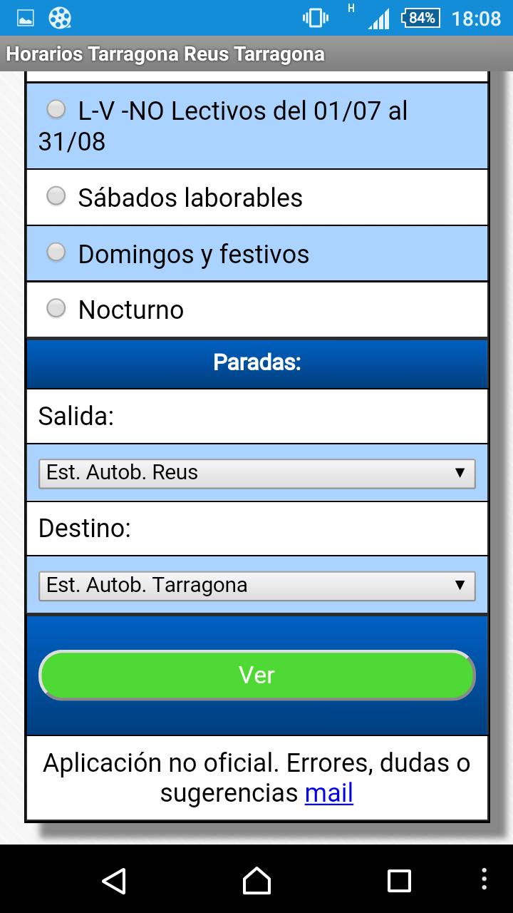 Tarragona Reus Horarios