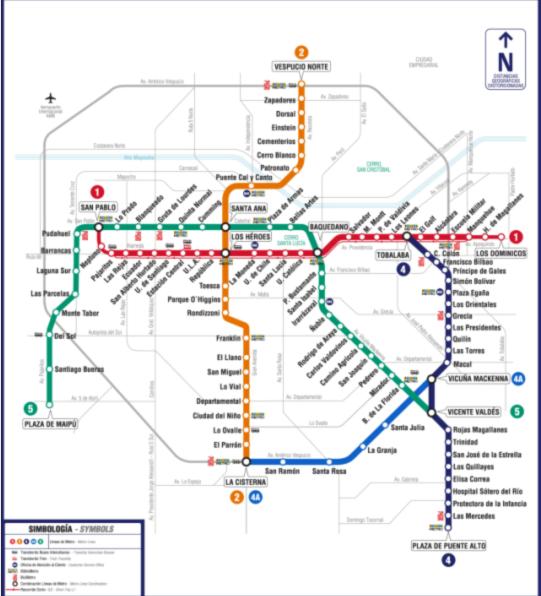 Santiago Metro Map