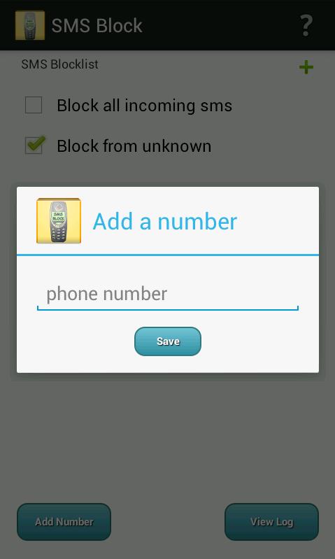 SMS Block - number blacklist