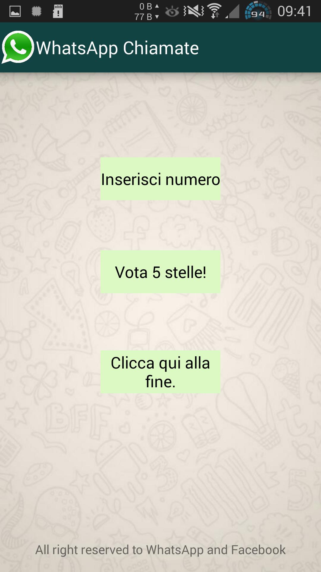 Attivazione Chiamate WhatsApp