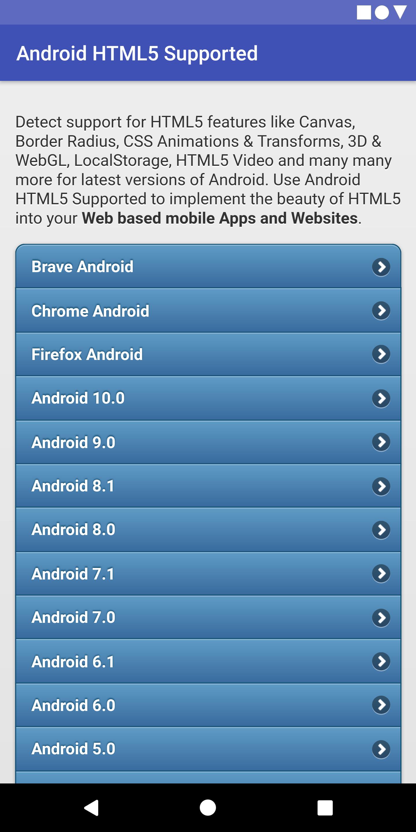 HTML5 Supported for Android -C