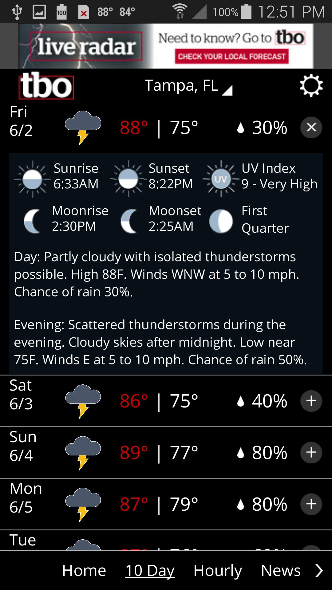 Tampa Bay weather from tbo