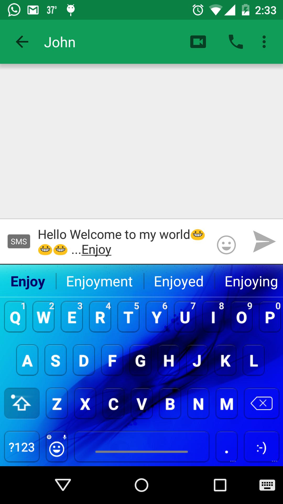 Liquid SkyBlue Emoji keyboard