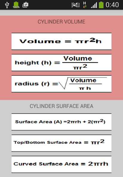 Cylinder Calculator