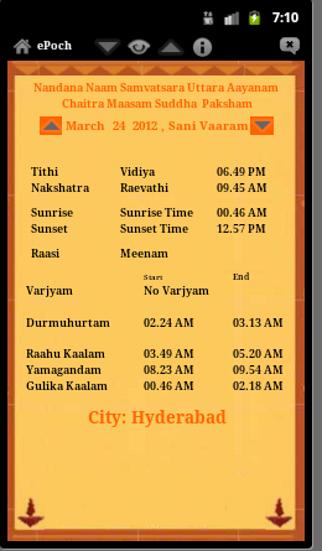 Epoch Telugu Panchangam
