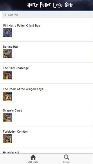 Set List for Harry Potter Lego
