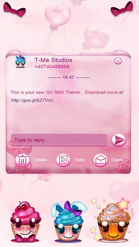 Cute Cupcakes SMS Theme