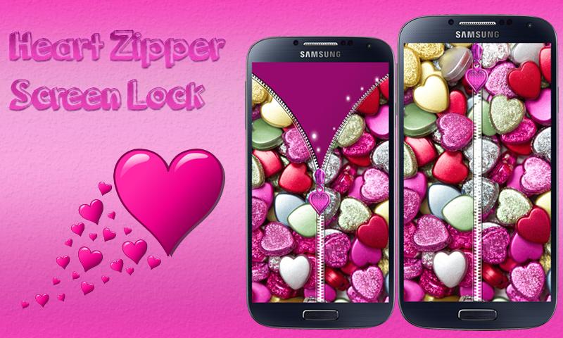 Heart Zipper Screen Lock