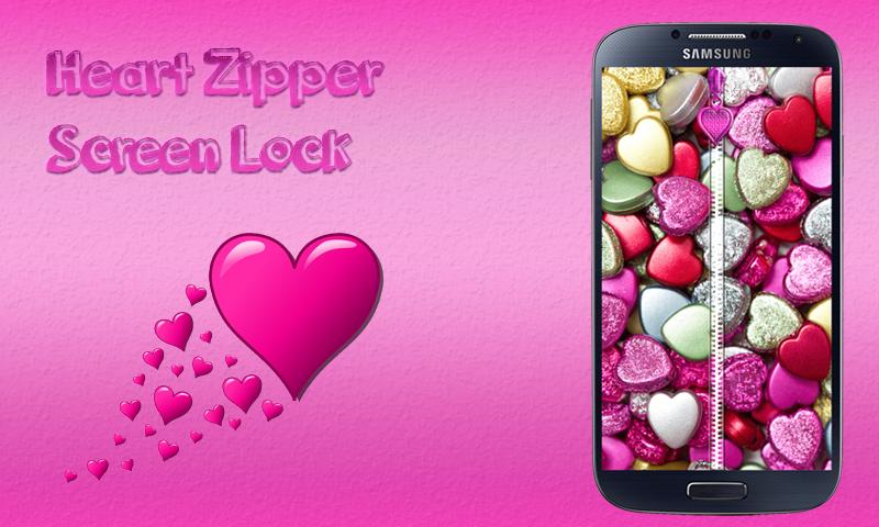 Heart Zipper Screen Lock