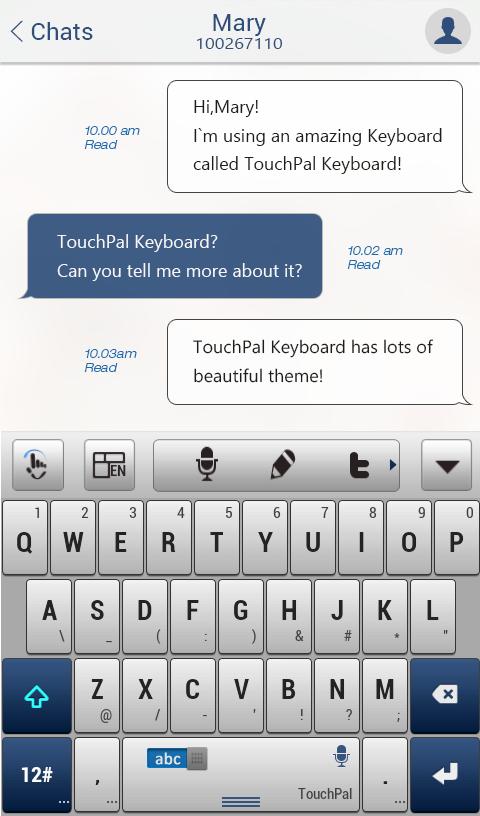 TouchPal Blue Keyboard Theme