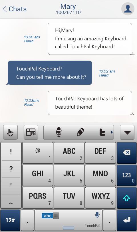 TouchPal Blue Keyboard Theme