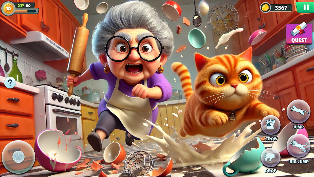 Bad Cat Chaos: Prank Gran Sim