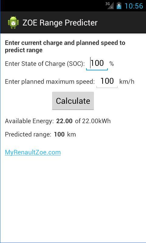 My Renault ZOE Range Predictor