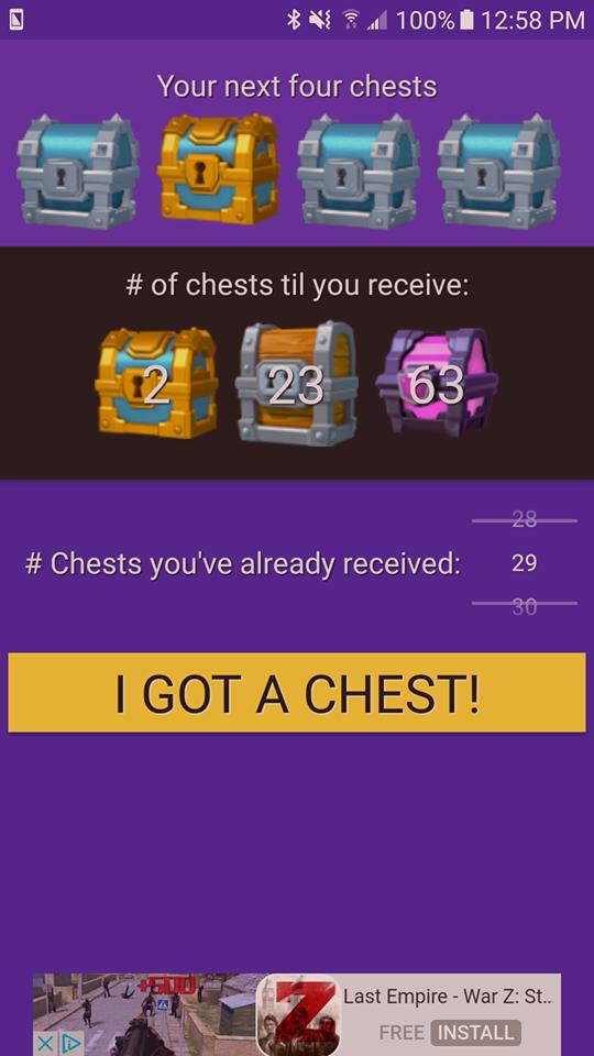 Clash Chest Tracker