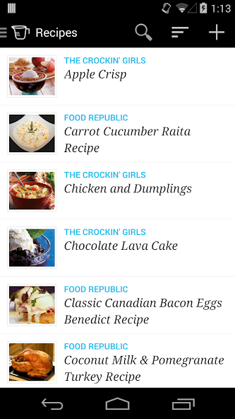 Recipe, Menu & Cooking Planner