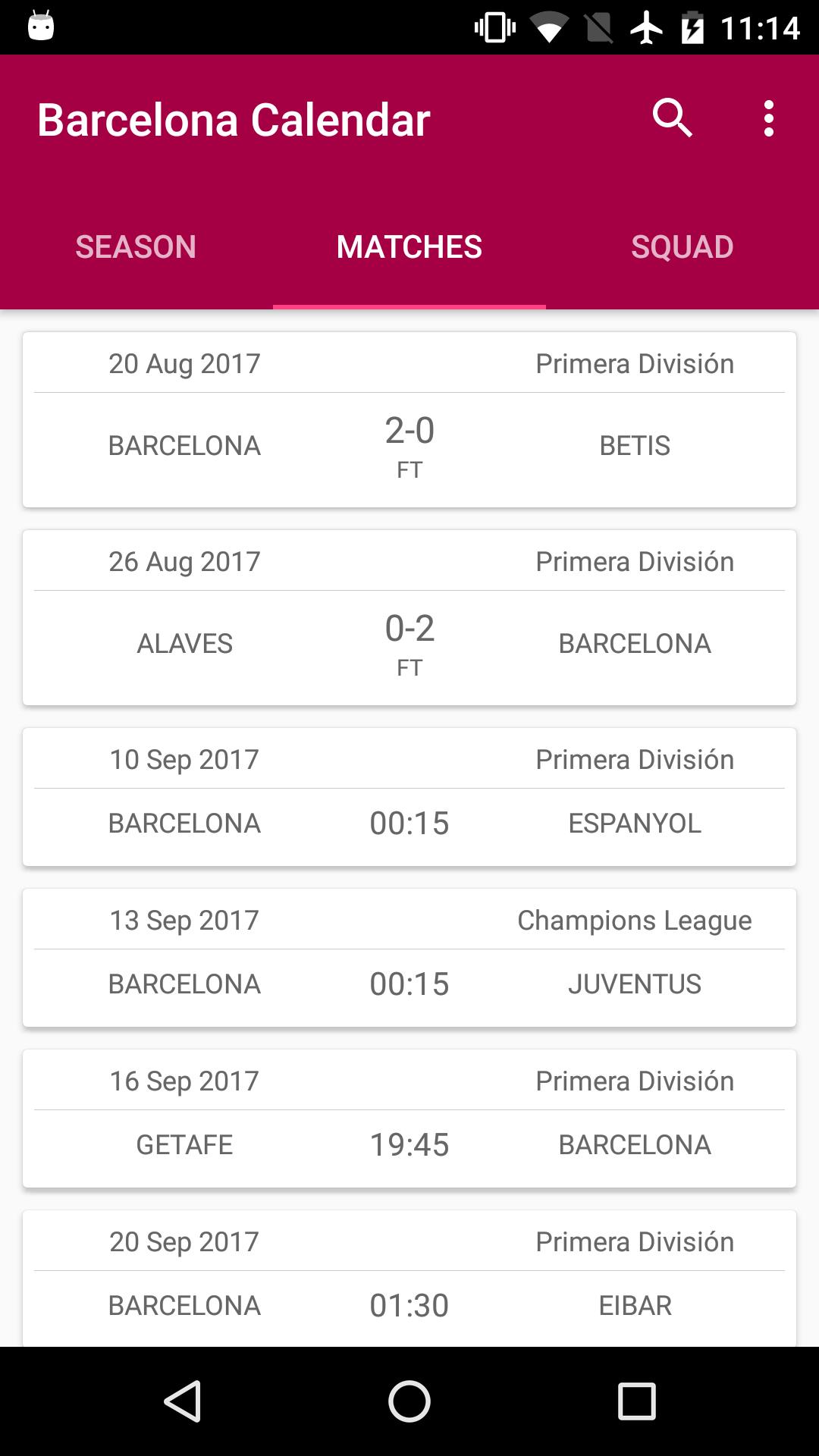 Barcelona Calendar