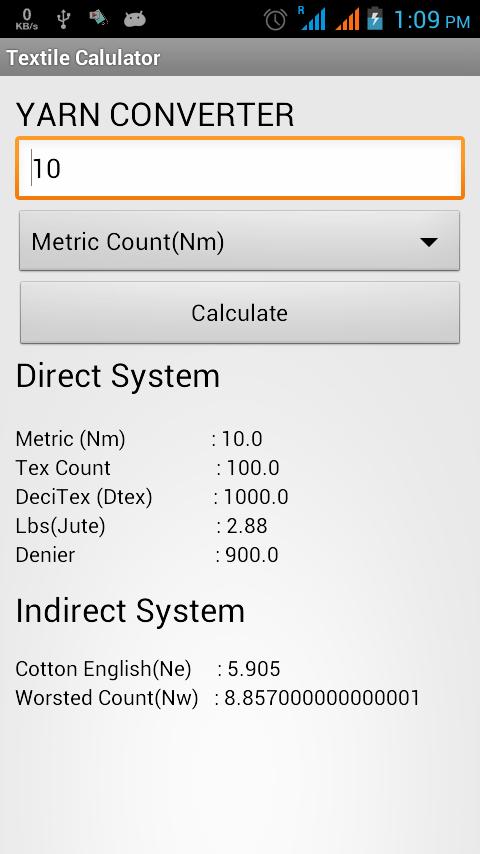 Textile Yarn Calculator