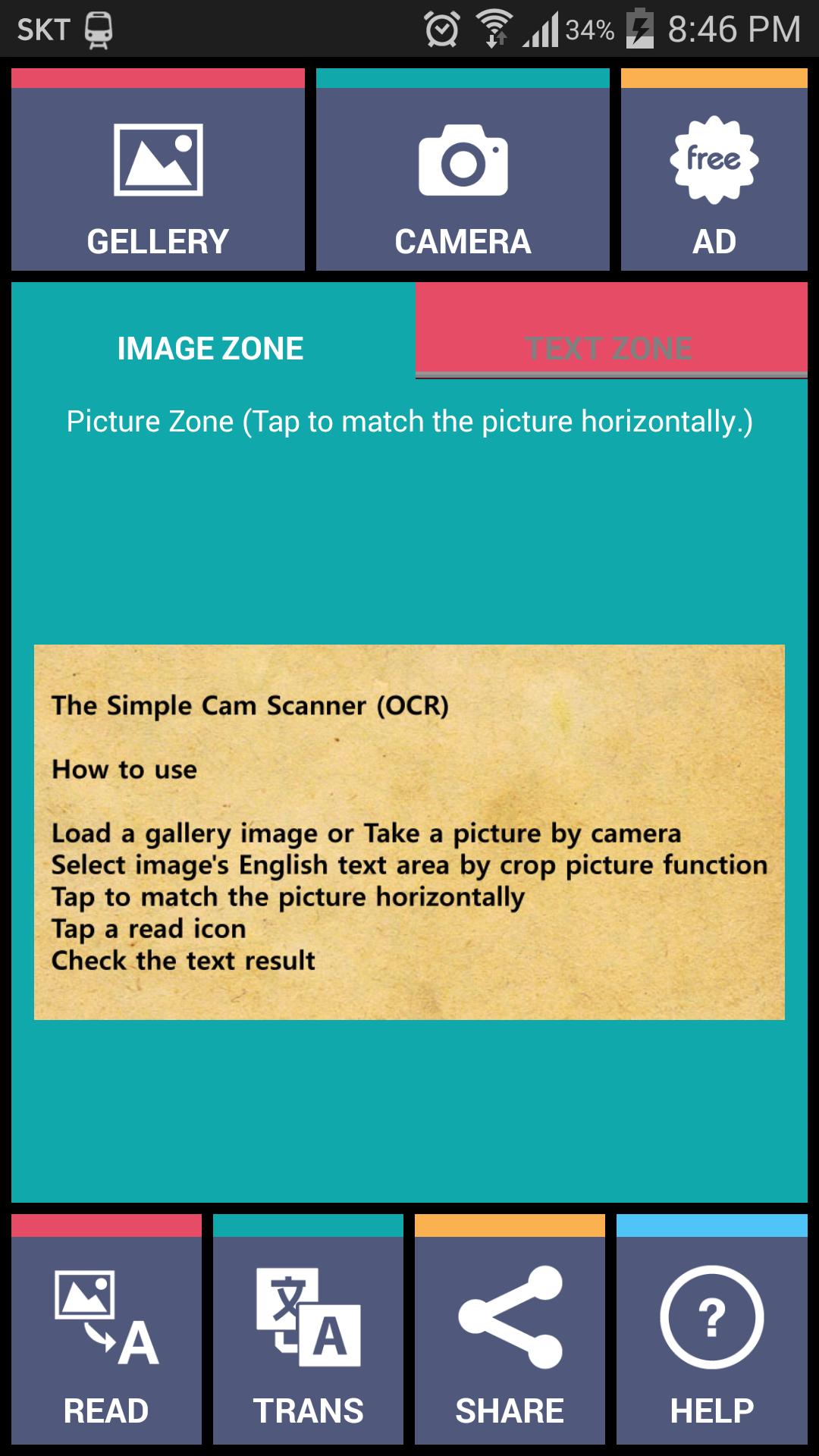 The Simple Cam Scanner (OCR)