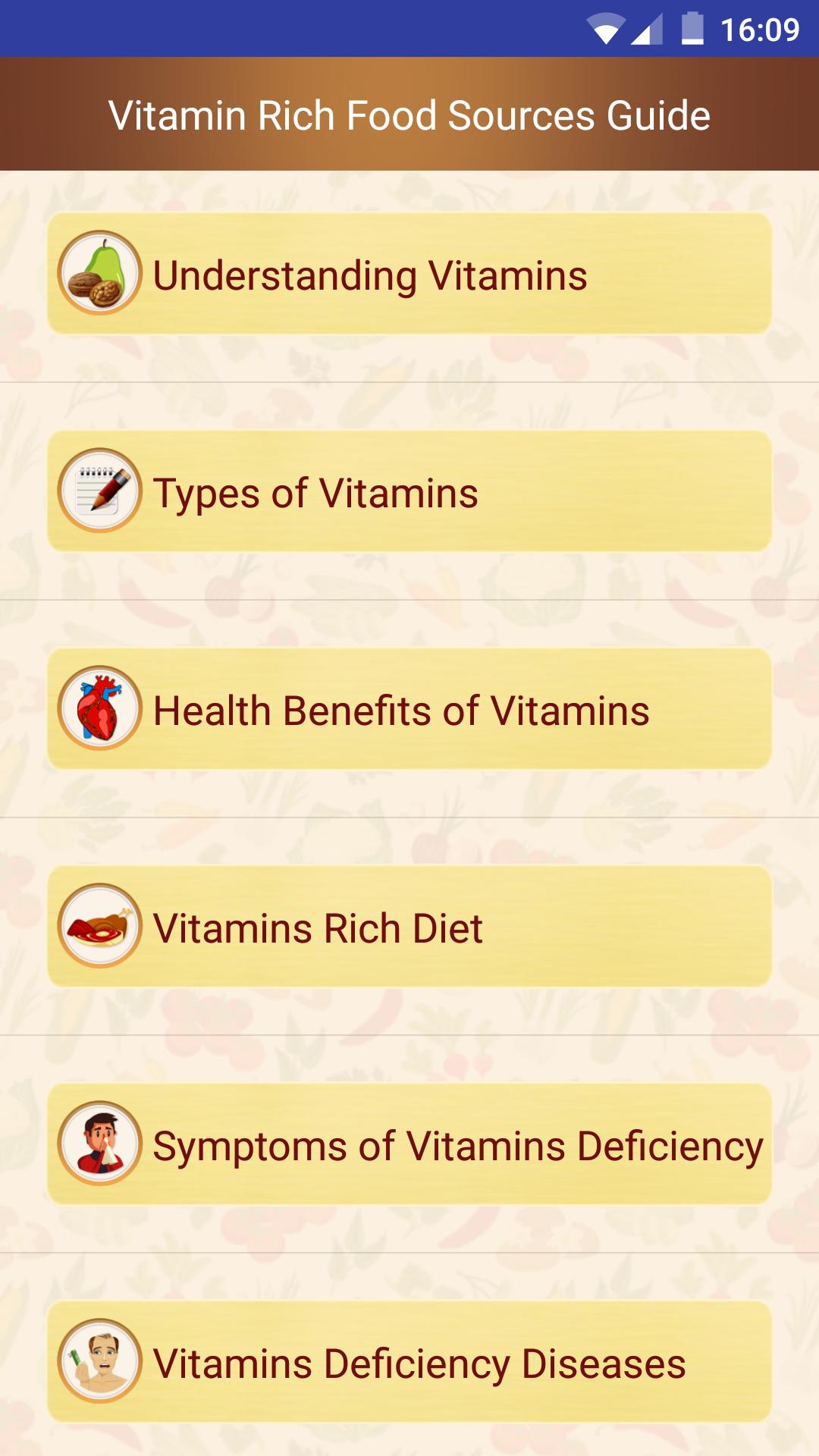 Vitamin rich Food Source guide