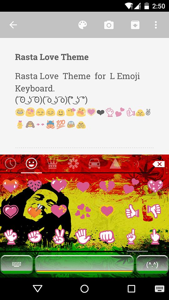 Rasta Love Emoji Keyboard Skin