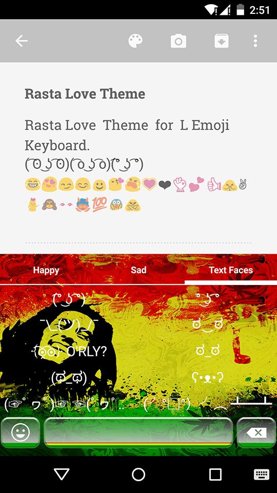 Rasta Love Emoji Keyboard Skin