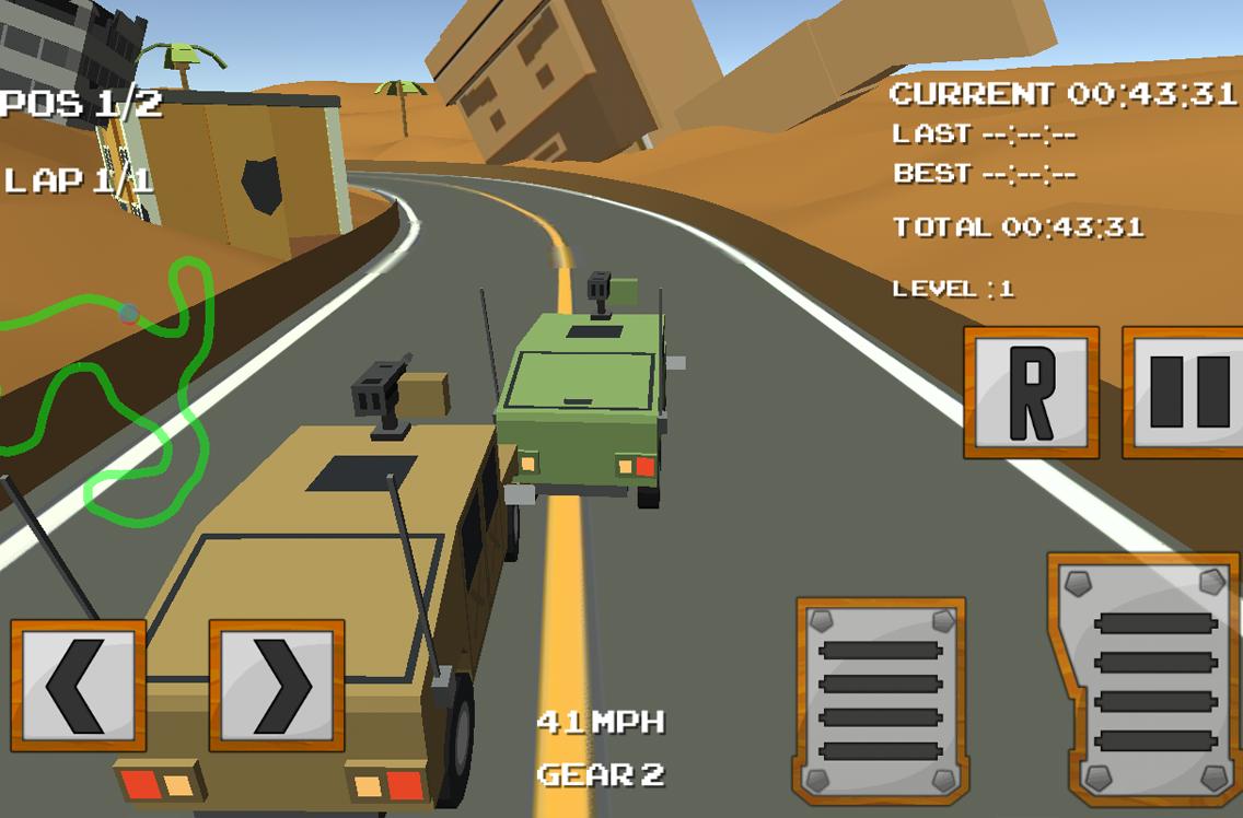 Blocky Army Racing Simulator