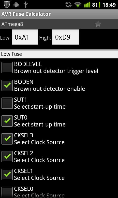 AVR Fuse Calculator