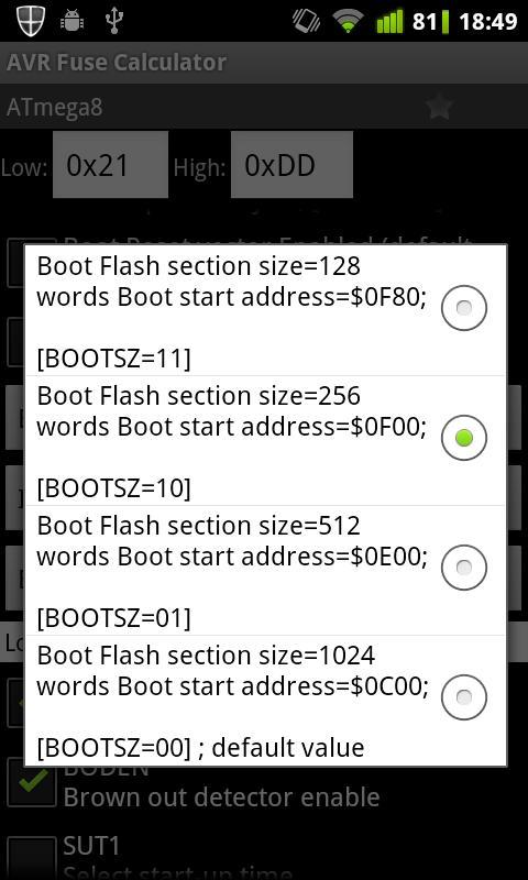 AVR Fuse Calculator