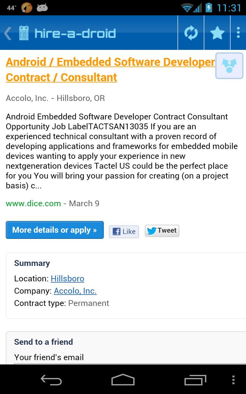 Job Search HireADroid classic