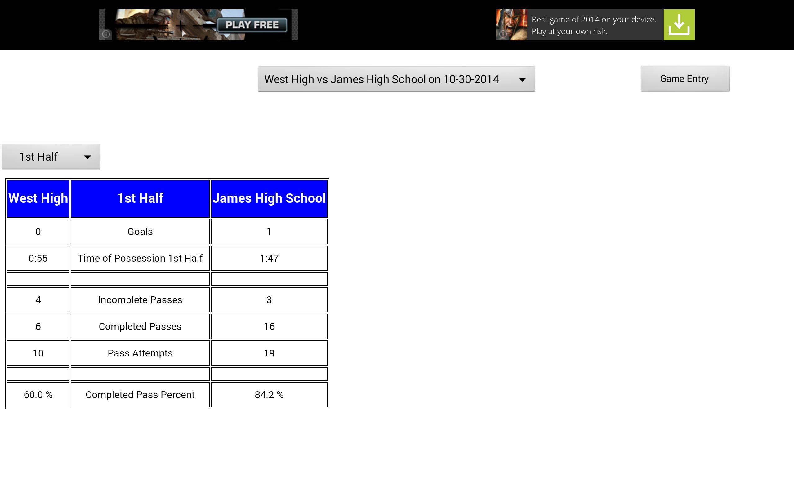 Soccer Stats Pro