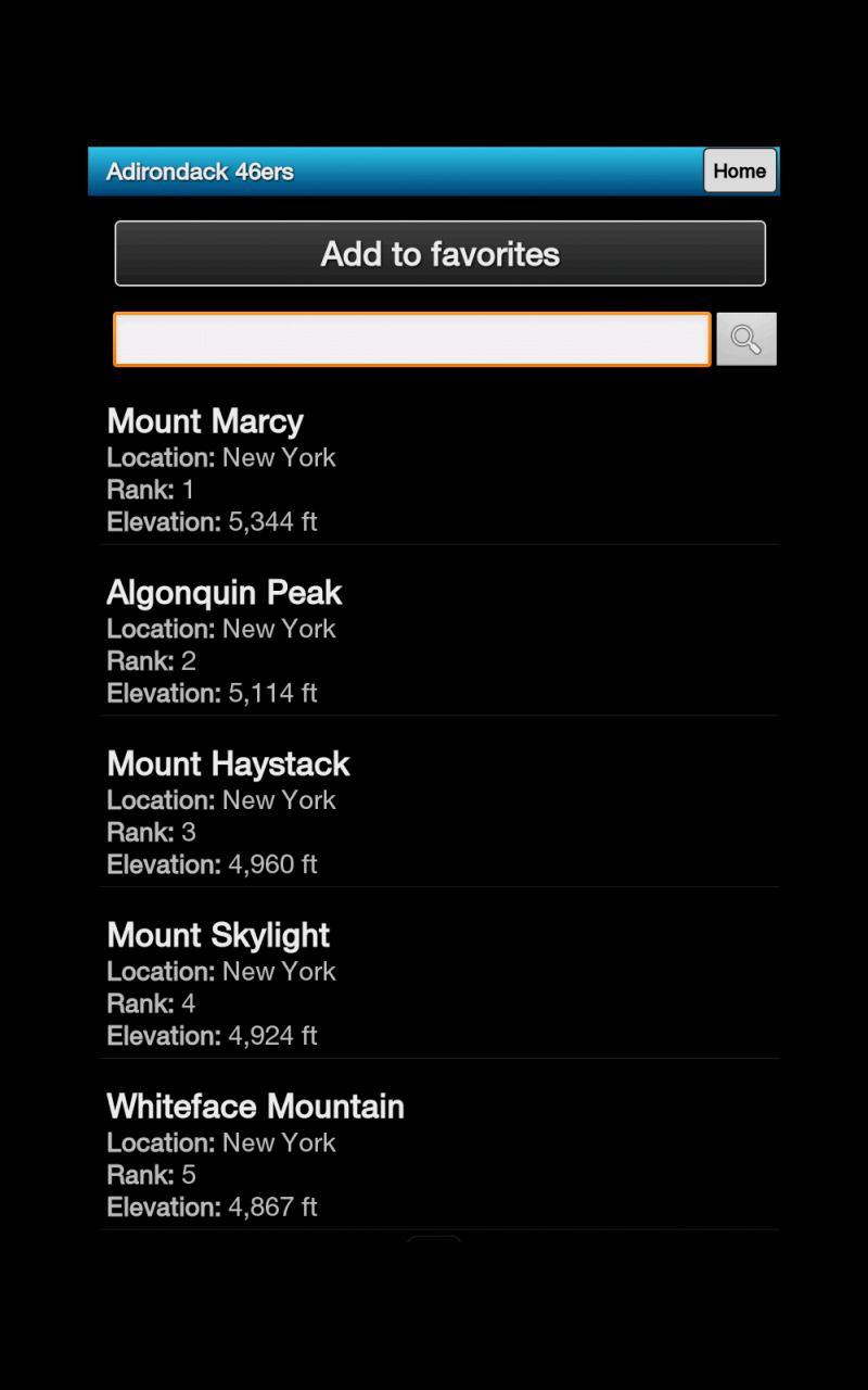 the Adirondack hiking app