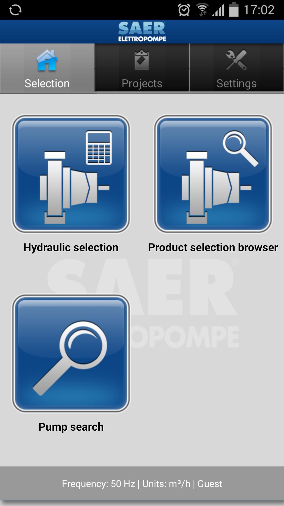 SAER Pump Selector