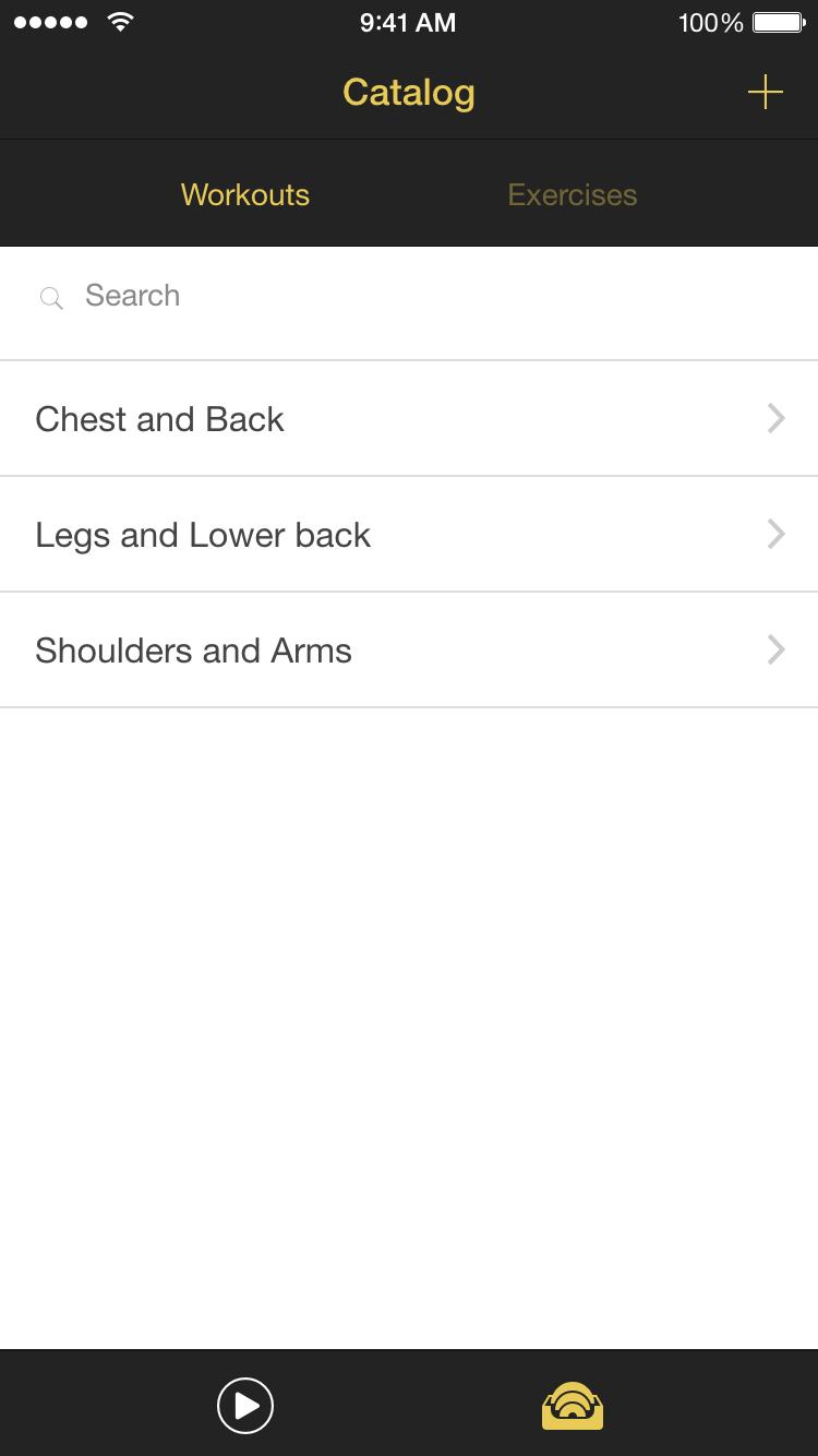Workout: Exercise log