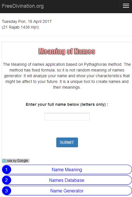 Meaning of Names & Divination
