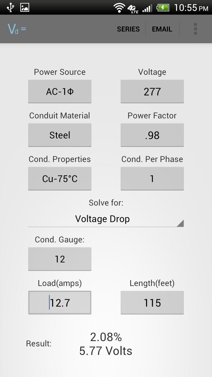 Real Voltage Drop (Single)