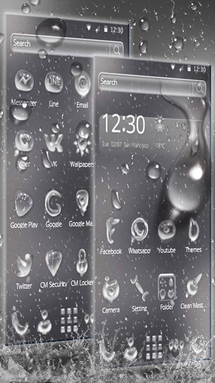 Rainy Water Glass Theme