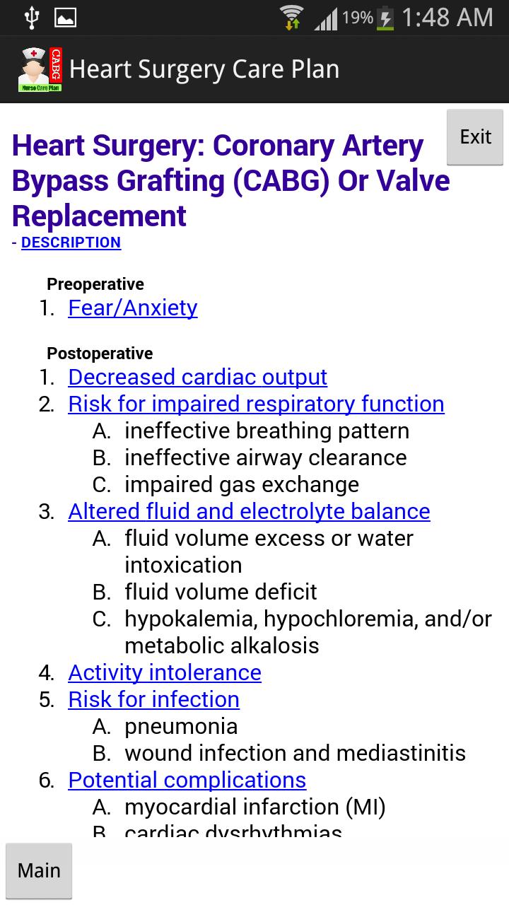 Nurse Care Plan Heart surgery