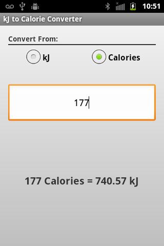 kJ to Calories