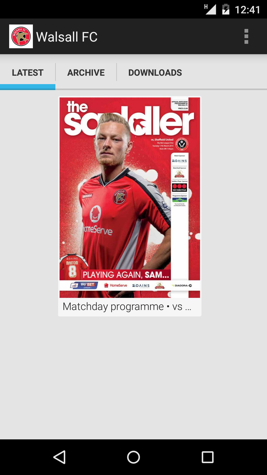 Walsall FC programmes