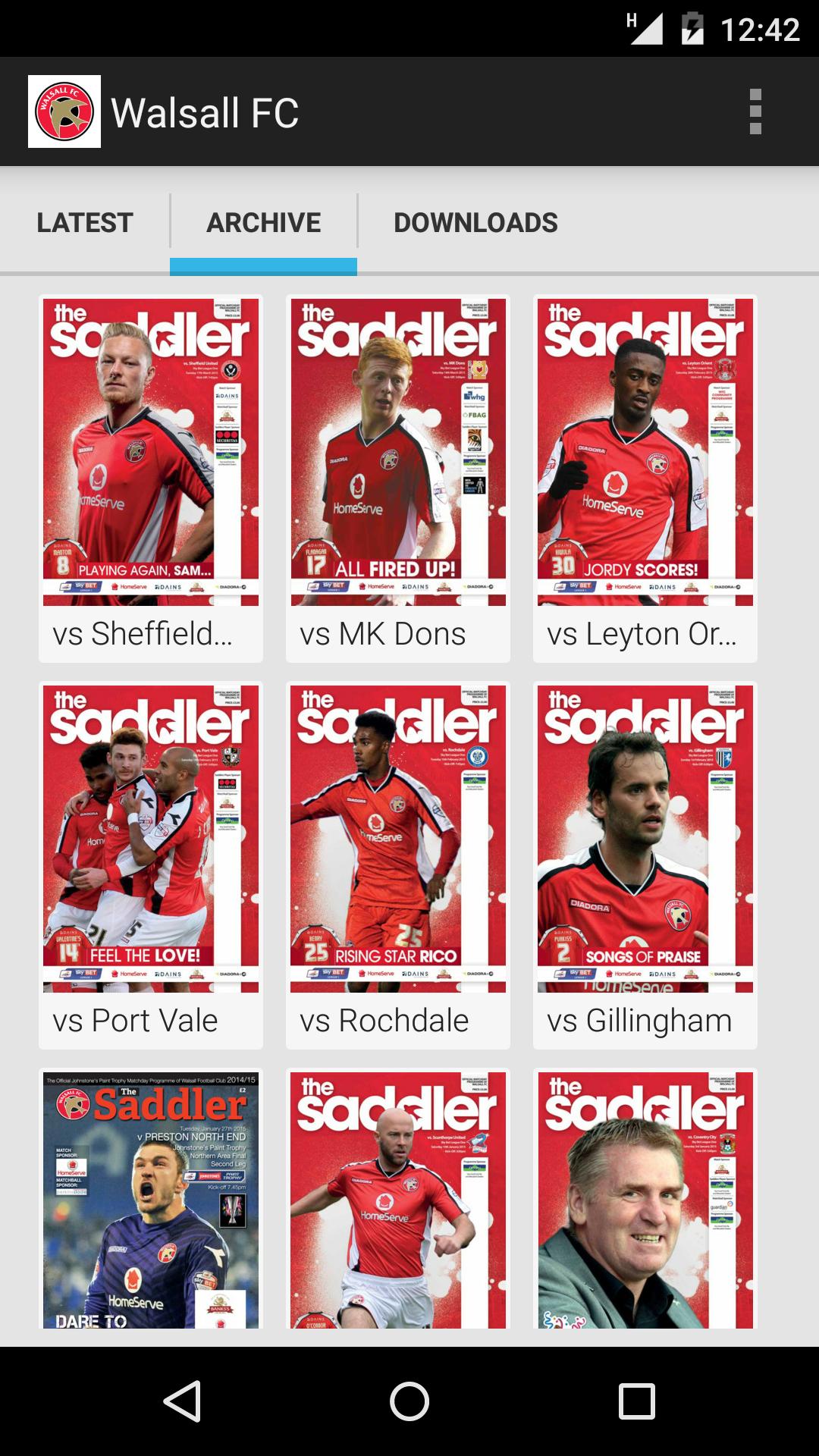 Walsall FC programmes