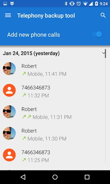 Telephony Backup (Calls & SMS)