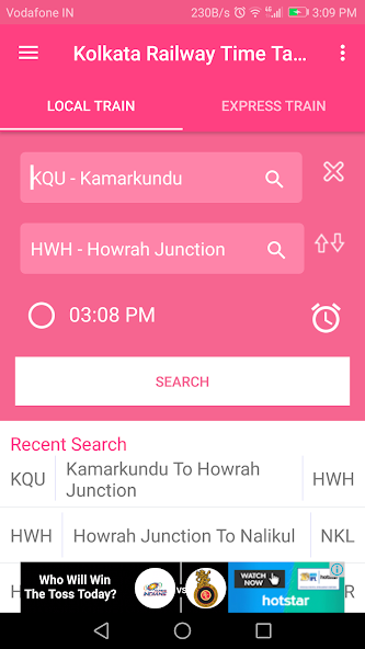 Kolkata SubUrban TimeTable