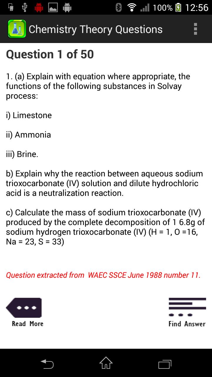 Full Chemistry Questions