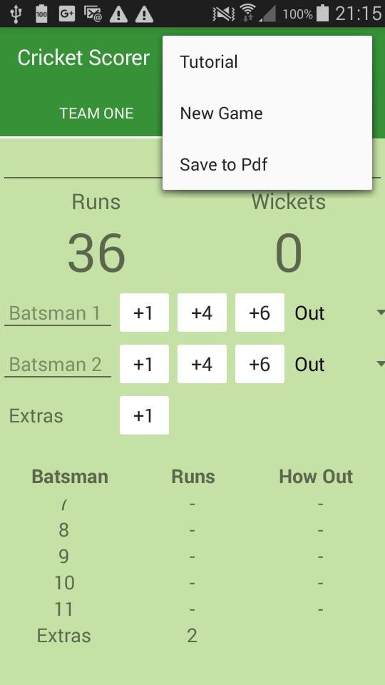 Simple Cricket Scorer