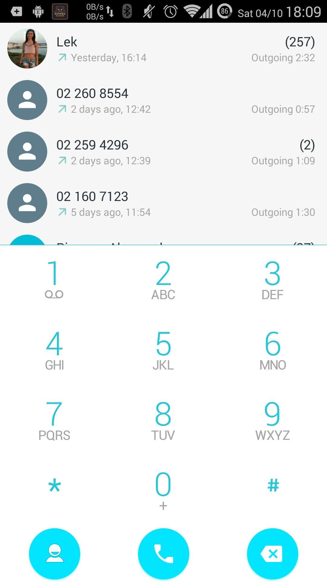 Dialer Theme Droid L White