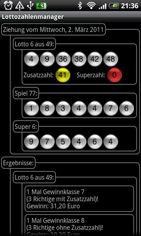 Lottery numbers manager